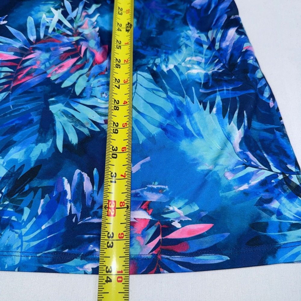 Reel Legends Womens Blue Tropical Leaf Keep-It-Cool Performance Dress S Pockets - Picture 7 of 11